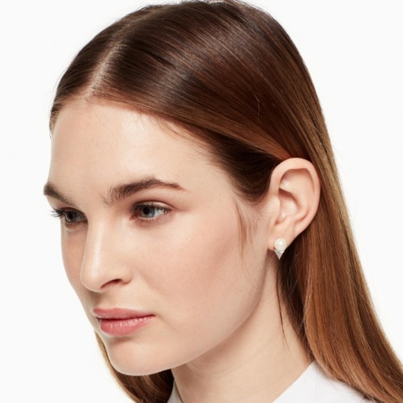 Kate Spade Bright Triangle Pearl Stud Earrings - Picture 2 of 6